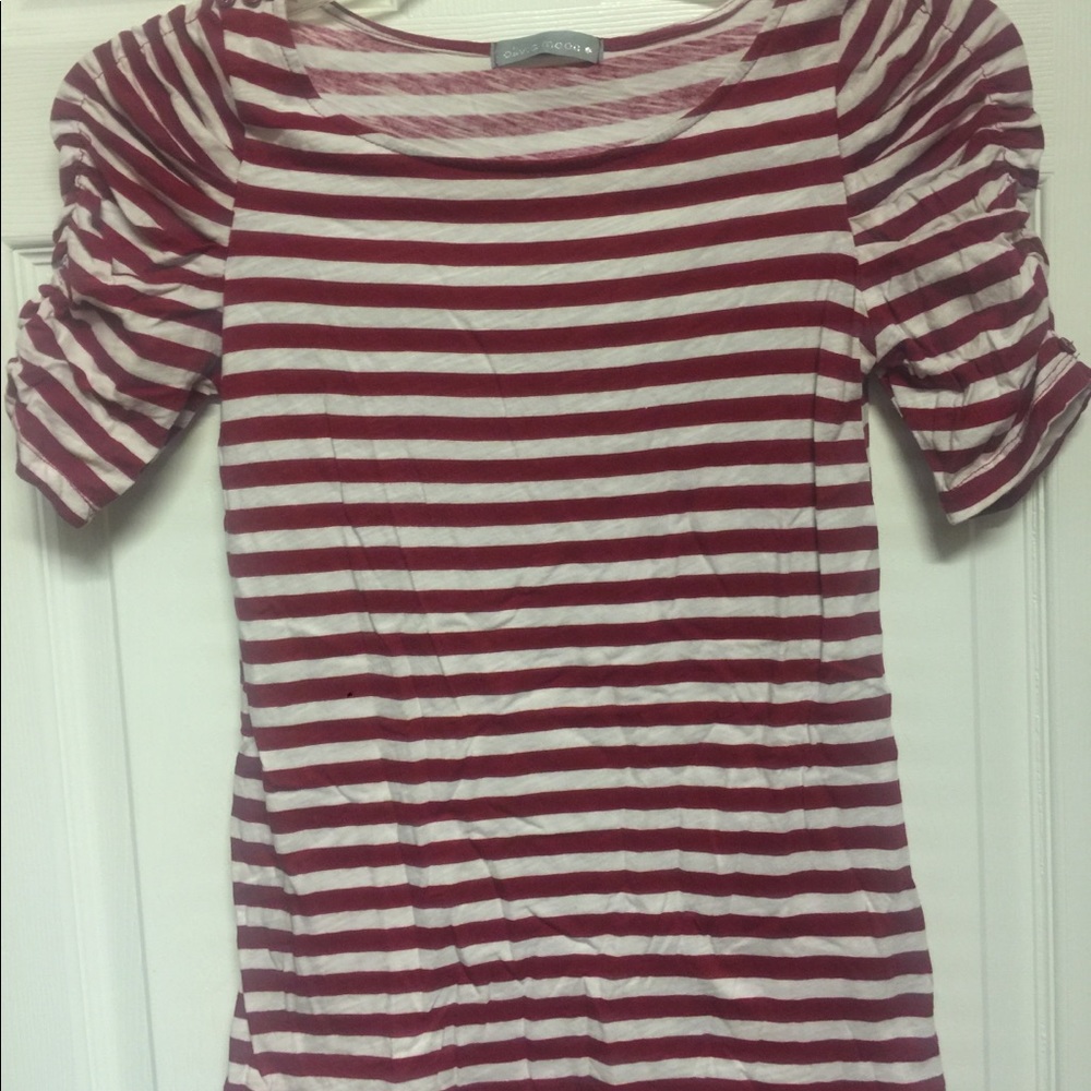 Olivia Moon red striped shirt
